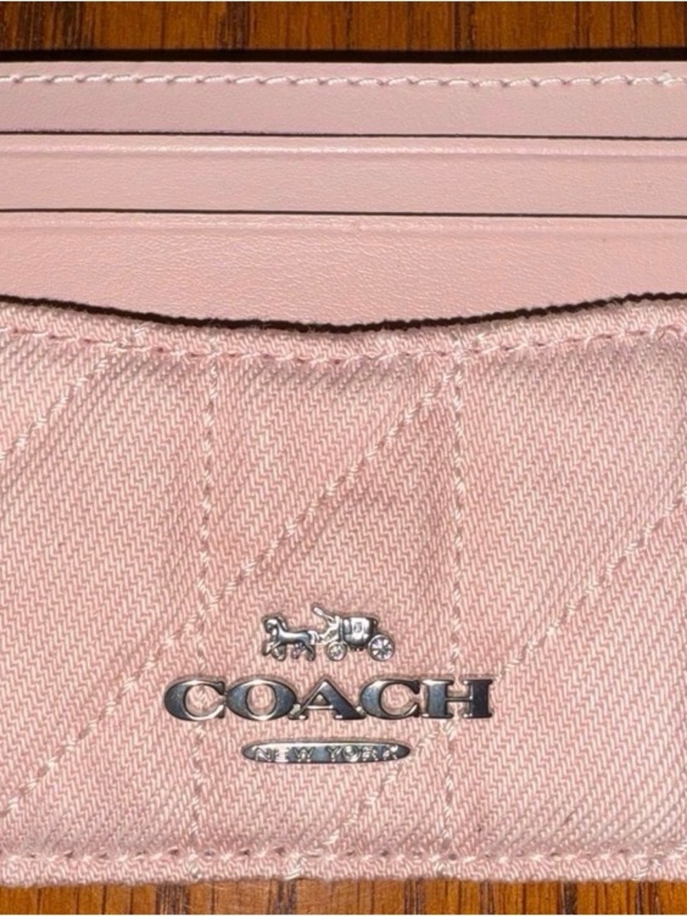 COACH Quilted Pink Card Holder Wallet